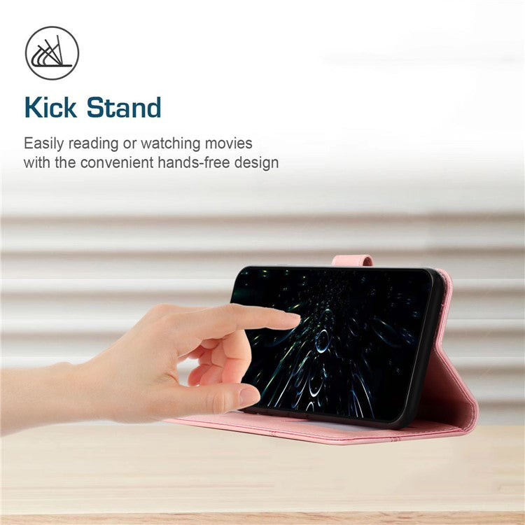 For Motorola Moto G35 5G Case Stand Flip Protective Leather Phone Cover - Rose Gold