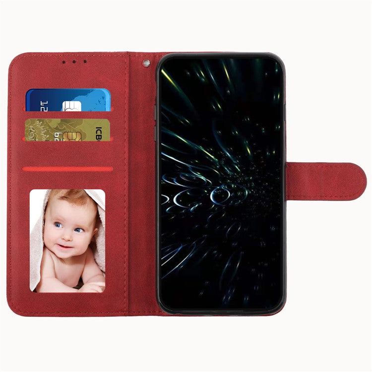 For Motorola Moto G35 5G Case Stand Flip Protective Leather Phone Cover - Red