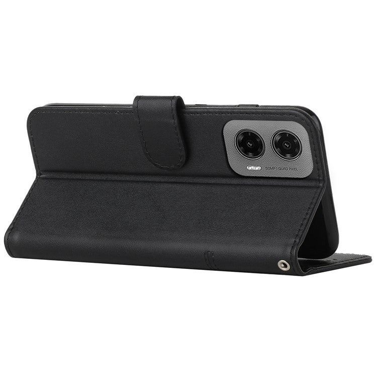 For Motorola Moto G35 5G Case Stand Flip Protective Leather Phone Cover - Black