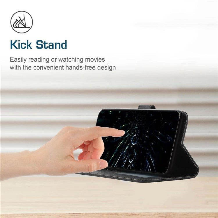 For Motorola Moto G35 5G Case Stand Flip Protective Leather Phone Cover - Black