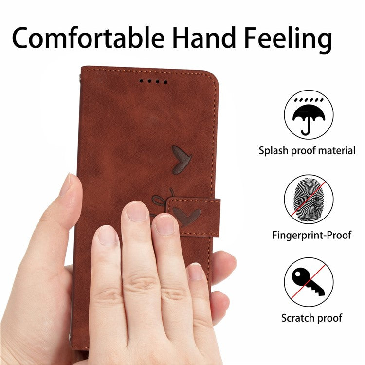For Motorola Moto G35 5G Case Viewing Stand PU Leather Phone Cover Imprinted Pattern - Brown
