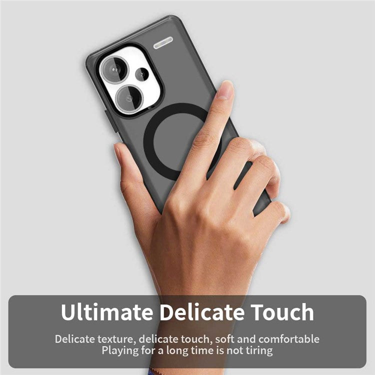 For Xiaomi Redmi Note 13 Pro+ 5G Case Compatible with MagSafe PC+TPU+PET Anti-Drop Phone Cover - Black
