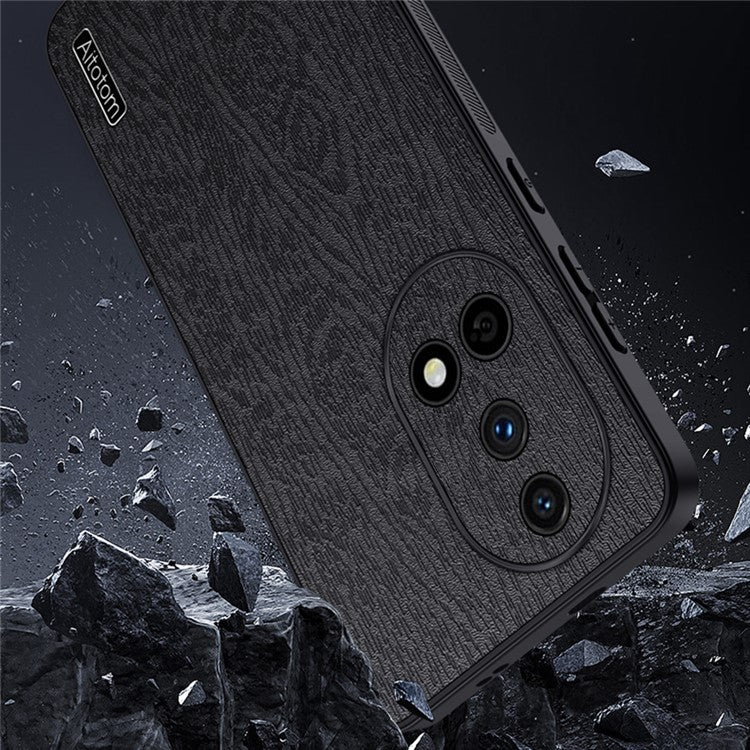 For Huawei nova 13 Case Wood Texture PU Leather Coated PC+TPU Phone Cover - Green