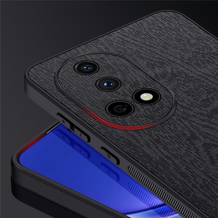 For Huawei nova 13 Case Wood Texture PU Leather Coated PC+TPU Phone Cover - Green