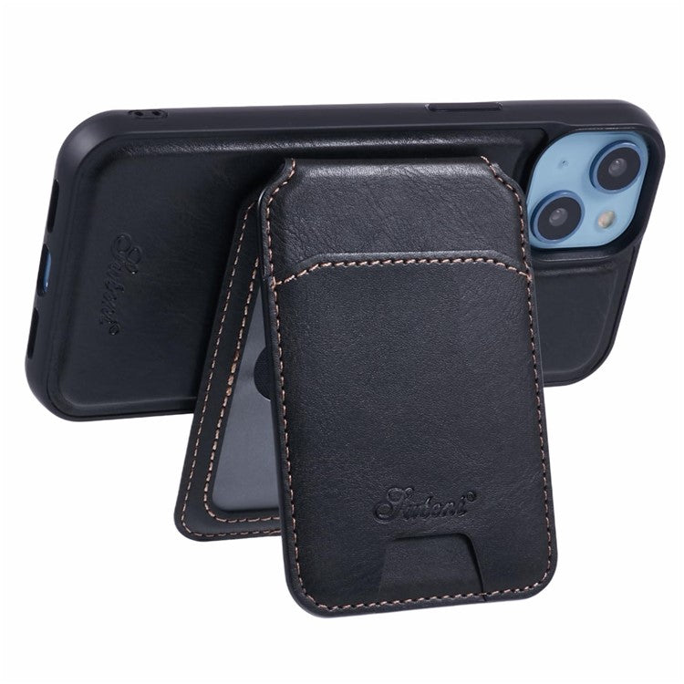 SUTENI H15 For iPhone 14 Case Compatible with MagSafe Detachable Card Holder Phone Cover - Black