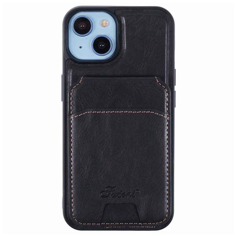 SUTENI H15 For iPhone 14 Case Compatible with MagSafe Detachable Card Holder Phone Cover - Black