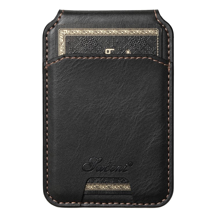 SUTENI H15 For iPhone 14 Case Compatible with MagSafe Detachable Card Holder Phone Cover - Black