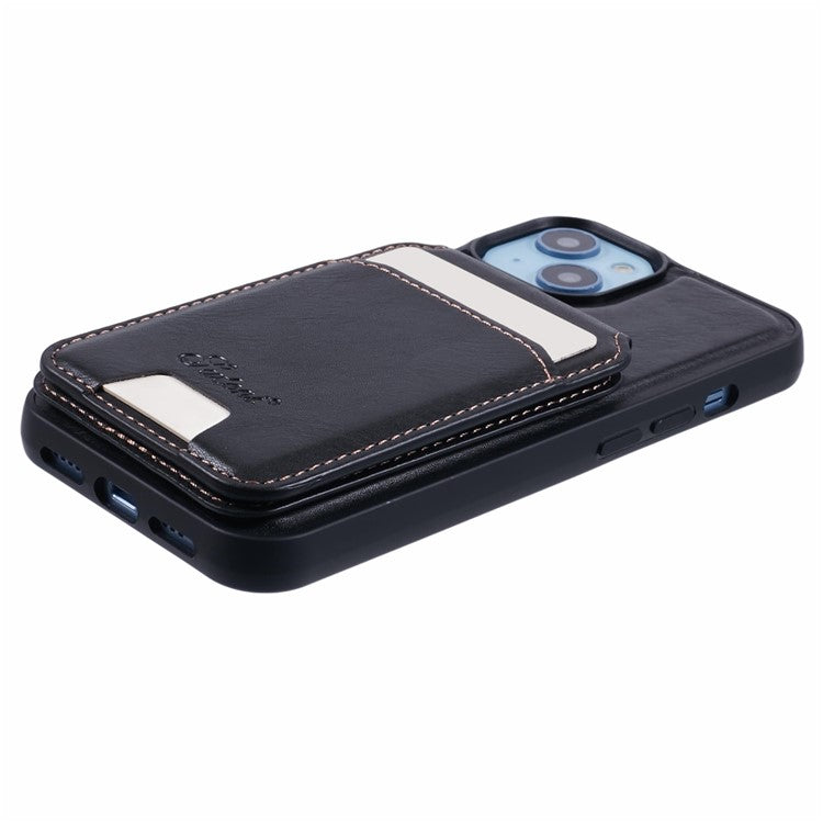 SUTENI H15 For iPhone 14 Case Compatible with MagSafe Detachable Card Holder Phone Cover - Black