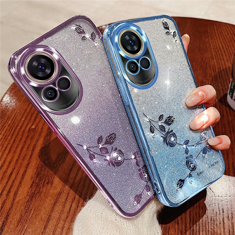 KADEM For Huawei nova 13 Case Flower Pattern TPU Gradient Phone Cover with Lanyards - Blue