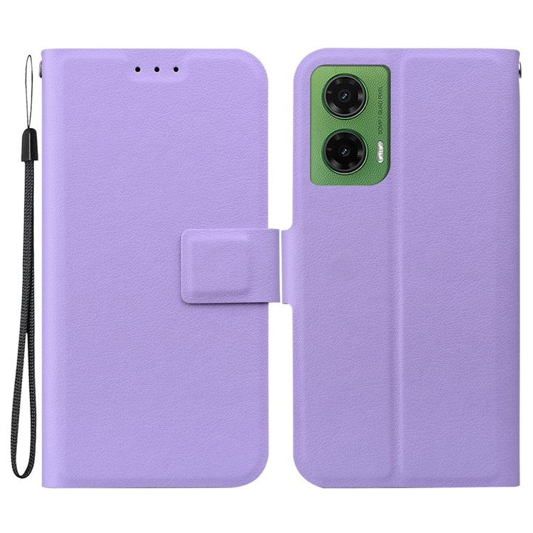For Motorola Moto G35 5G Case Ultra-Thin PU Leather + TPU Phone Cover with Card Slot - Purple