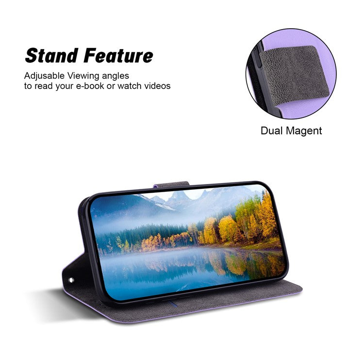 For Motorola Moto G35 5G Case Ultra-Thin PU Leather + TPU Phone Cover with Card Slot - Purple