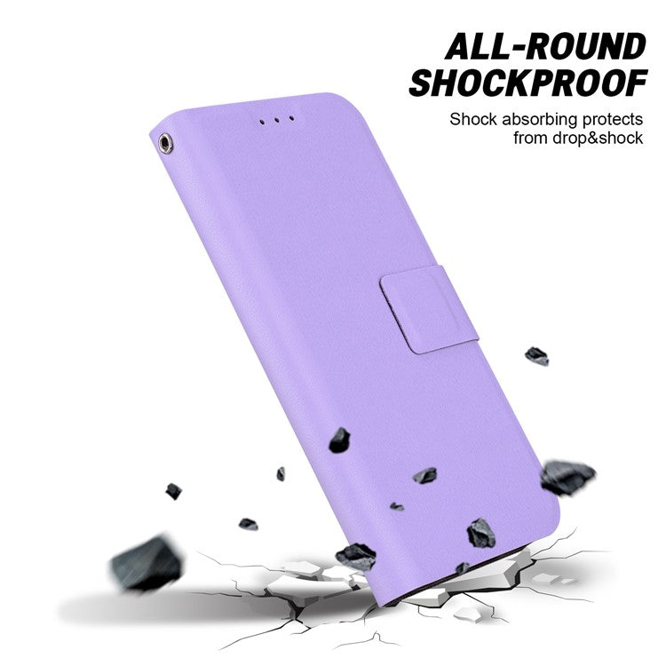 For Motorola Moto G35 5G Case Ultra-Thin PU Leather + TPU Phone Cover with Card Slot - Purple
