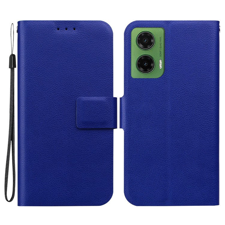 For Motorola Moto G35 5G Case Ultra-Thin PU Leather + TPU Phone Cover with Card Slot - Blue