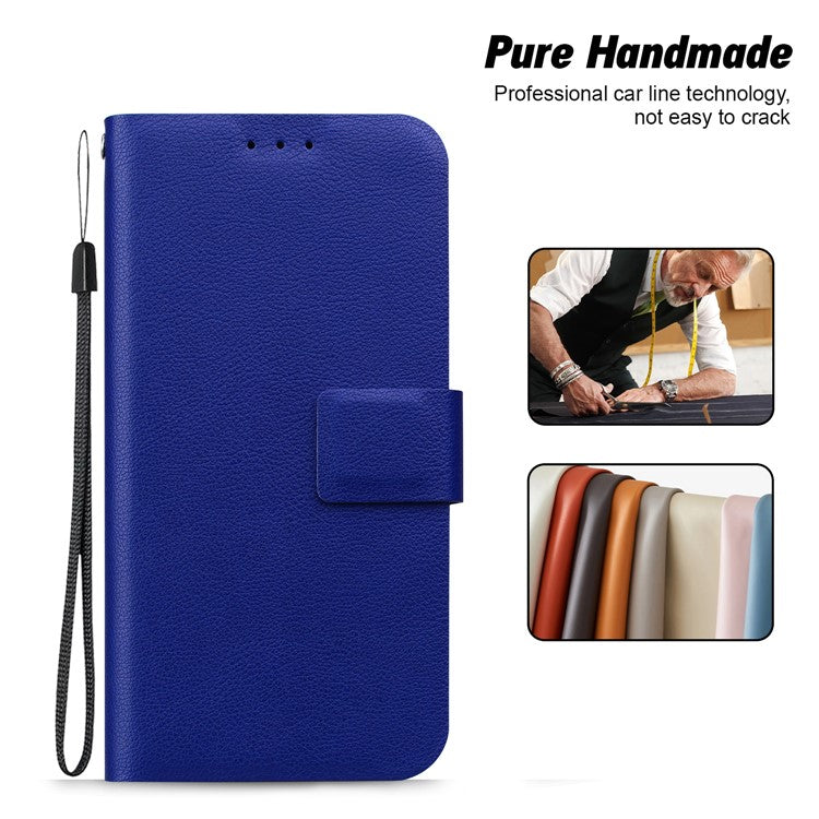 For Motorola Moto G35 5G Case Ultra-Thin PU Leather + TPU Phone Cover with Card Slot - Blue