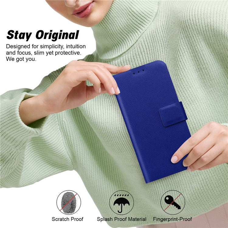 For Motorola Moto G35 5G Case Ultra-Thin PU Leather + TPU Phone Cover with Card Slot - Blue