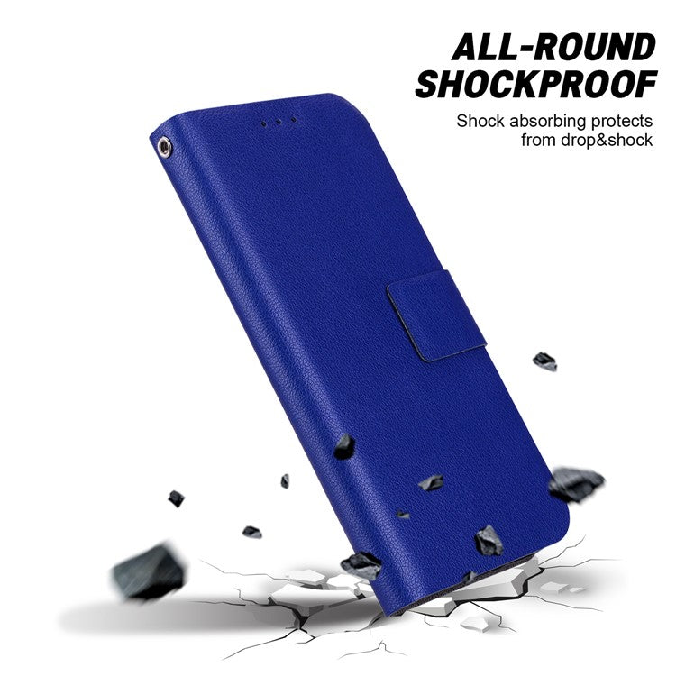 For Motorola Moto G35 5G Case Ultra-Thin PU Leather + TPU Phone Cover with Card Slot - Blue