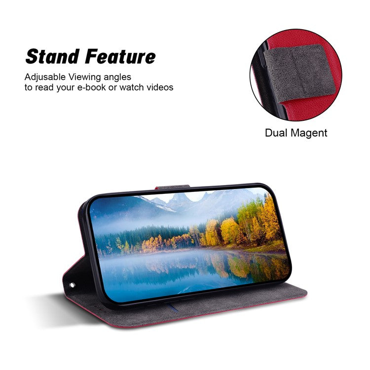 For Motorola Moto G35 5G Case Ultra-Thin PU Leather + TPU Phone Cover with Card Slot - Red