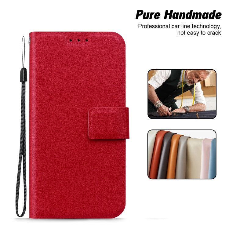 For Motorola Moto G35 5G Case Ultra-Thin PU Leather + TPU Phone Cover with Card Slot - Red