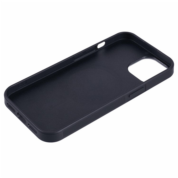 For iPhone 14 Magnetic Case Forged Texture Aramid Fiber+TPU Anti-Slip Phone Cover - Blue