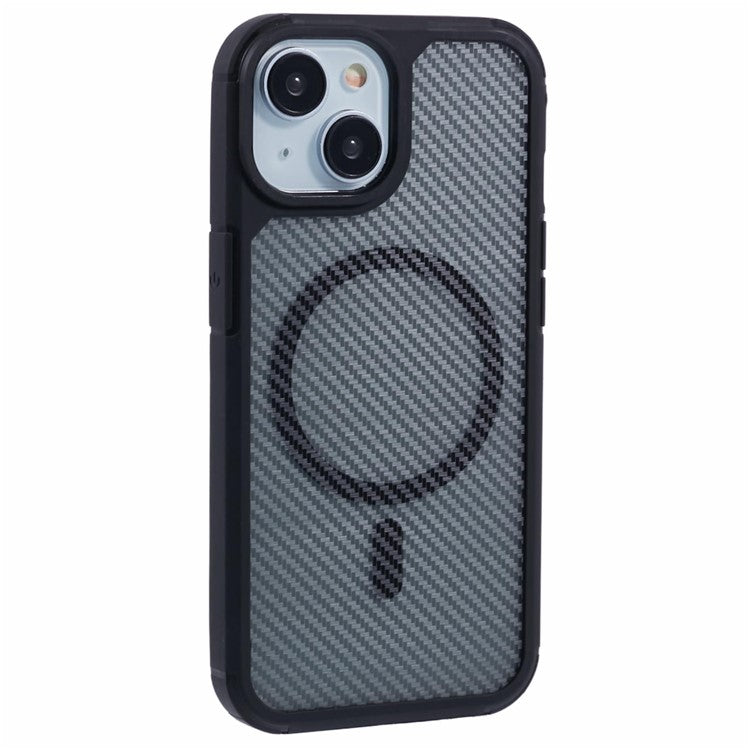 For iPhone 14 Case Compatible with MagSafe Carbon Fiber TPU+PC Anti-Drop Phone Cover