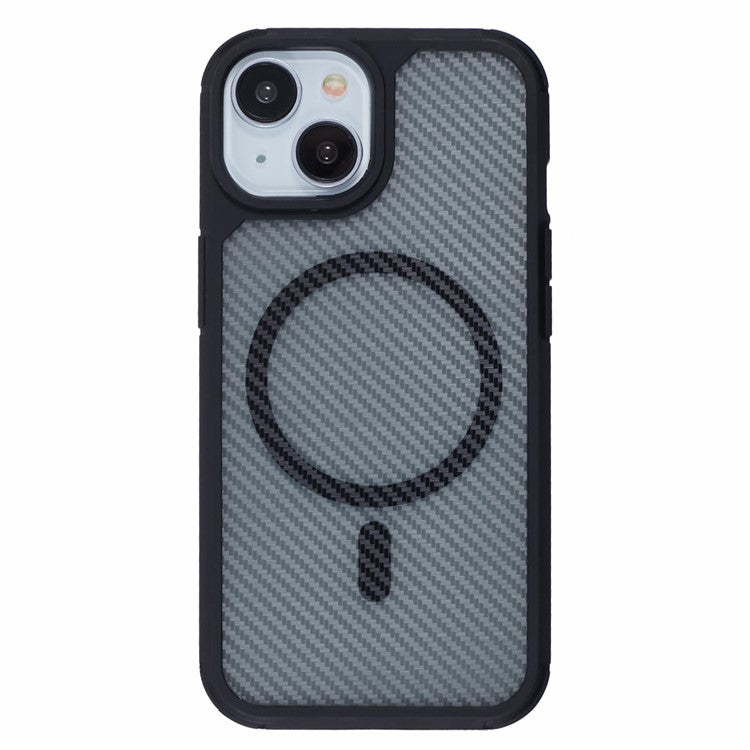 For iPhone 14 Case Compatible with MagSafe Carbon Fiber TPU+PC Anti-Drop Phone Cover