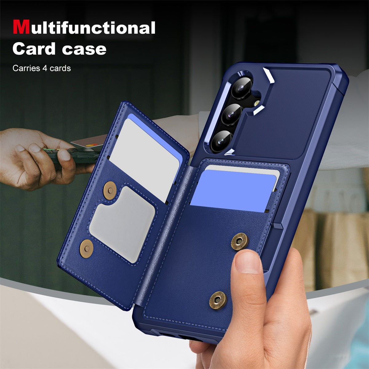 For Samsung Galaxy A35 5G ENKAY Hat-Prince Wallet Card Slot Kickstand PU Leather +TPU Back Phone Cover with Camera Lens Film - Black