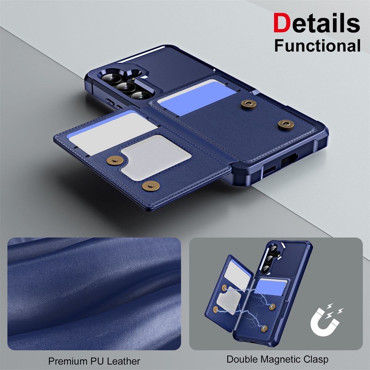 For Samsung Galaxy A35 5G ENKAY Hat-Prince Wallet Card Slot Kickstand PU Leather +TPU Back Phone Cover with Camera Lens Film - Black