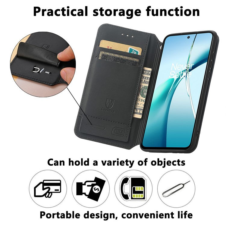 CASENEO RFID Blocking Case For Motorola Moto G55 5G Wallet Leather Cover Pattern Print - Iridescent Cloud