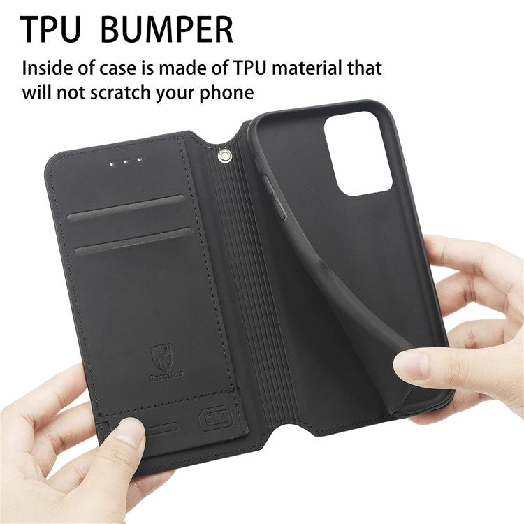 CASENEO RFID Blocking Case For Motorola Moto G55 5G Wallet Leather Cover Pattern Print - Rhombus