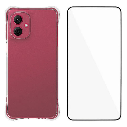 WANLONFENG WL Series for Motorola Moto G55 5G TPU Case 2.0mm Phone Cover with Tempered Glass Film