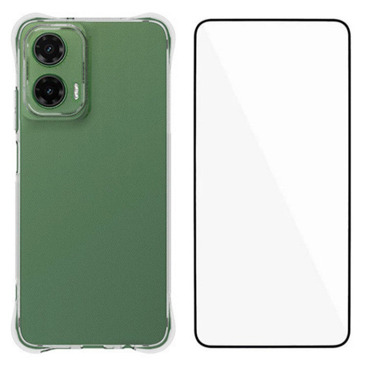 WANLONFENG WL Series for Motorola Moto G35 5G TPU Case 2.0mm Phone Cover with Tempered Glass Film