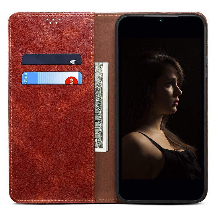For Huawei nova 13 Pro 5G Case Crazy Horse Texture Waxy Leather Wallet Stand Phone Cover - Brown