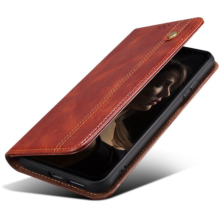 For Huawei nova 13 Pro 5G Case Crazy Horse Texture Waxy Leather Wallet Stand Phone Cover - Brown