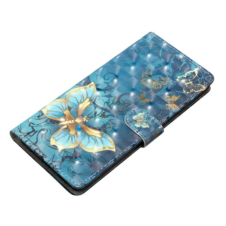 For Motorola Moto G35 5G Case PU Leather Wallet Phone Cover 3D Pattern Printing - Butterfly