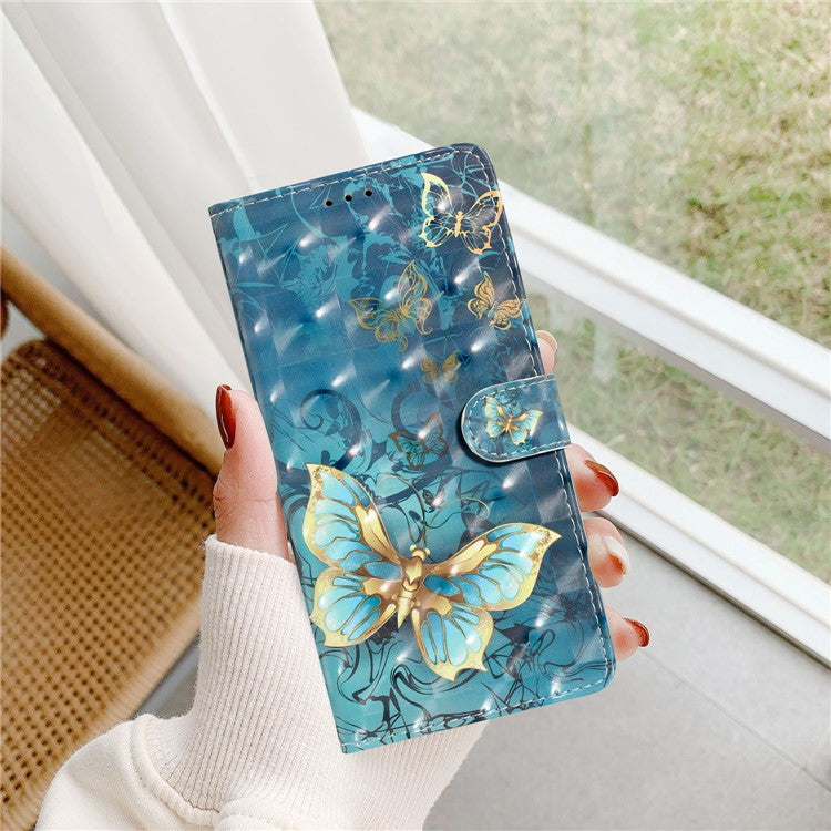 For Motorola Moto G35 5G Case PU Leather Wallet Phone Cover 3D Pattern Printing - Butterfly