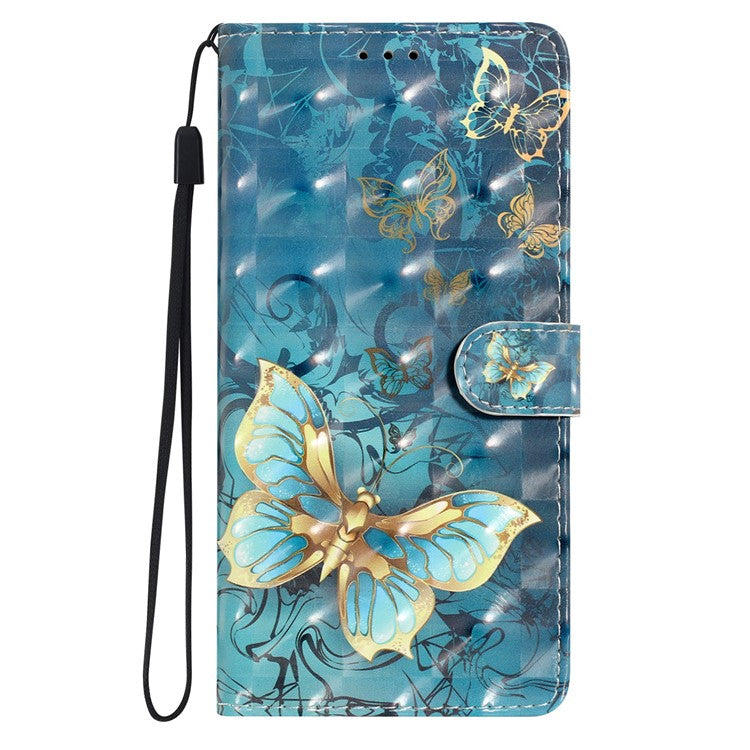 For Motorola Moto G35 5G Case PU Leather Wallet Phone Cover 3D Pattern Printing - Butterfly