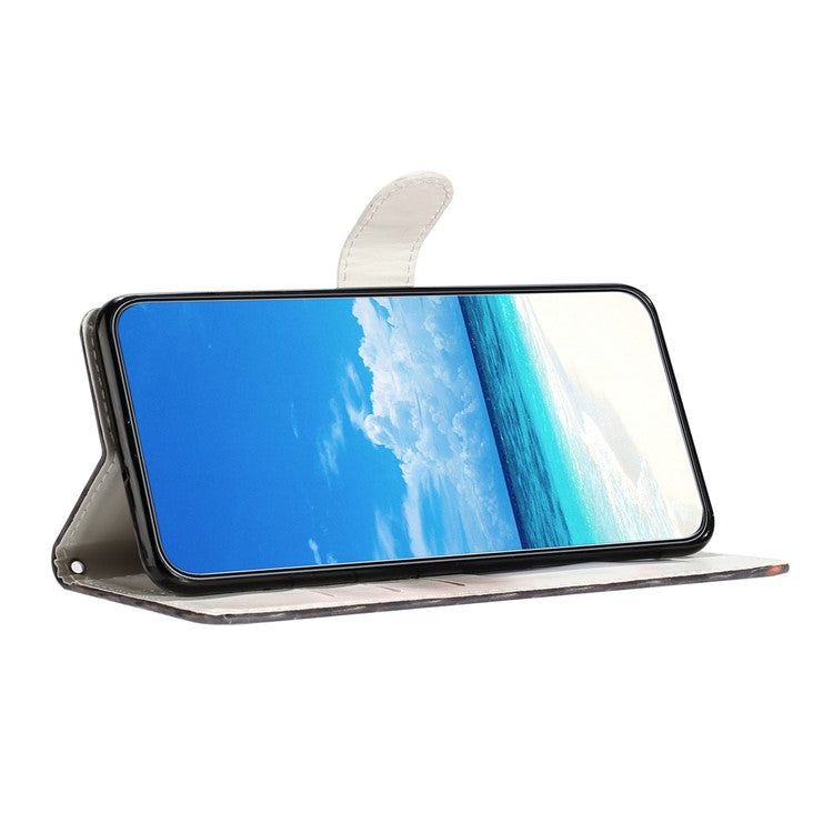 For Motorola Moto G35 5G Case PU Leather Wallet Phone Cover 3D Pattern Printing - Tape