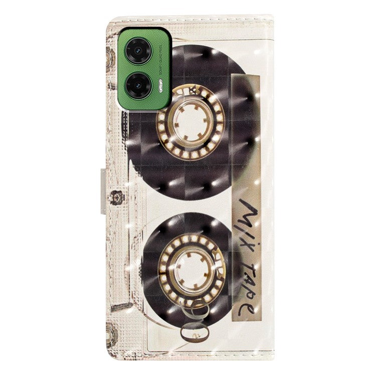 For Motorola Moto G35 5G Case PU Leather Wallet Phone Cover 3D Pattern Printing - Tape