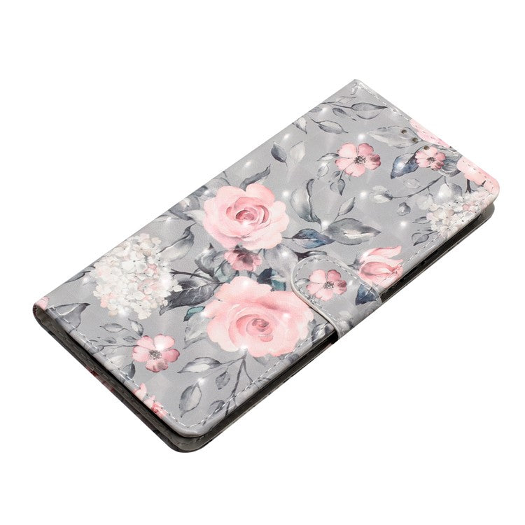 For Motorola Moto G35 5G Case PU Leather Wallet Phone Cover 3D Pattern Printing - Flowers