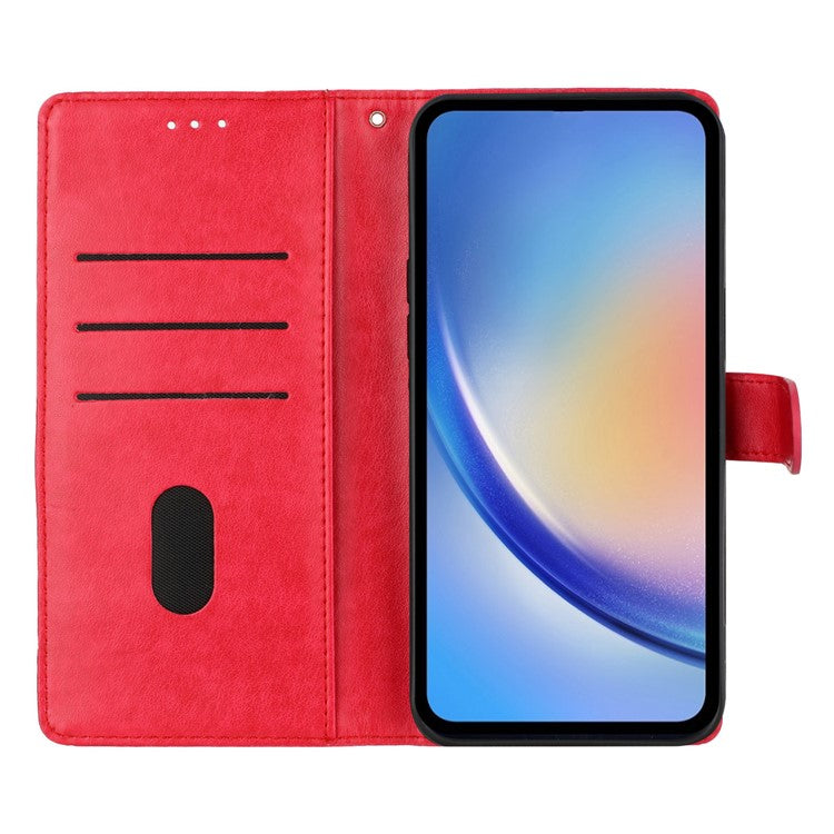 For Motorola Moto G35 5G Wallet Phone Case Butterfly Floral Imprint Leather Flip Cover - Red