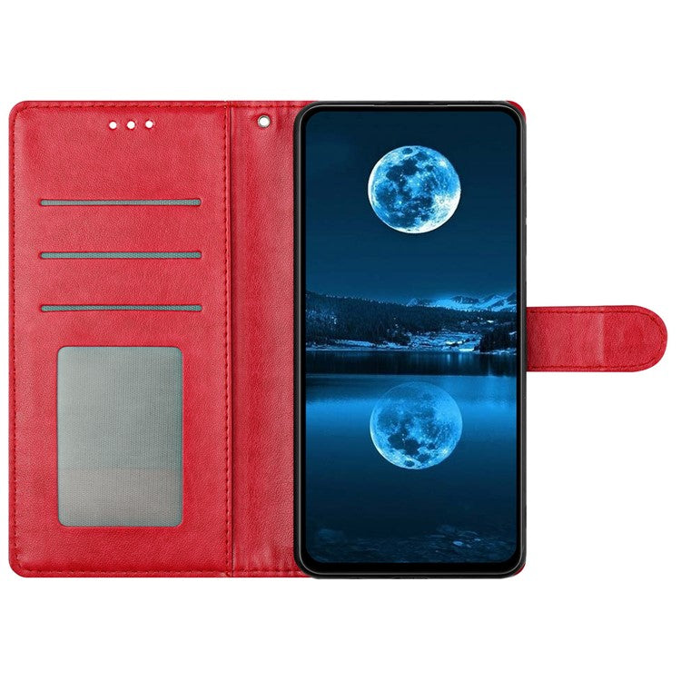 For Motorola Moto G35 5G Leather Case Wallet Stand Phone Cover with Handy Strap - Rose