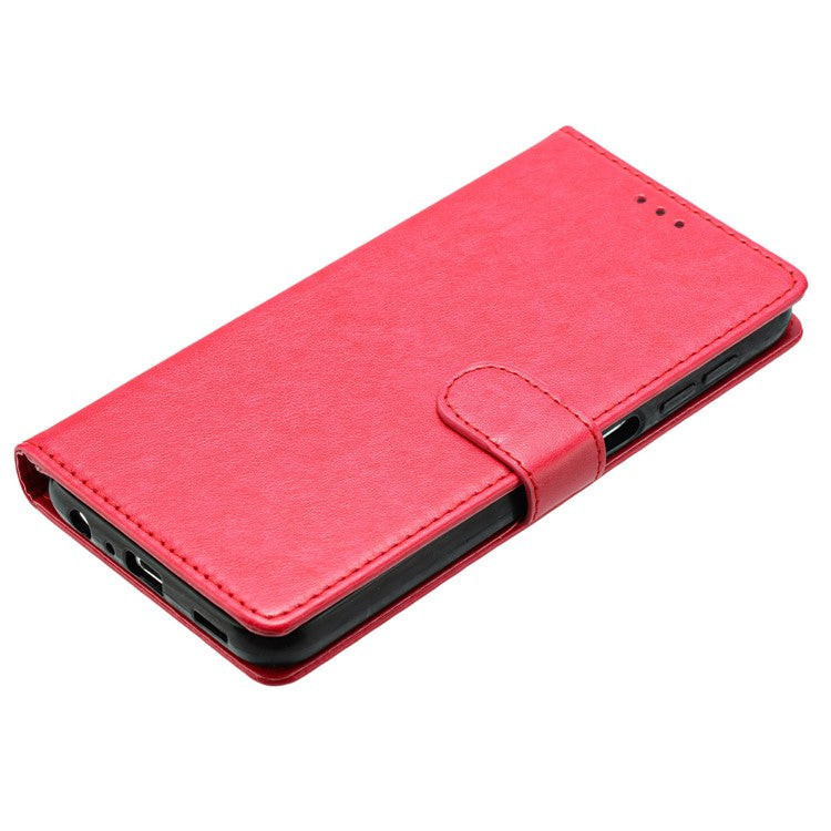 For Motorola Moto G35 5G Leather Case Wallet Stand Phone Cover with Handy Strap - Rose