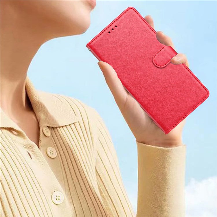 For Motorola Moto G35 5G Leather Case Wallet Stand Phone Cover with Handy Strap - Rose