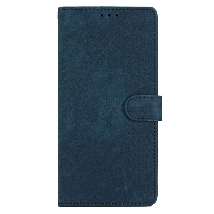 For Motorola Moto G35 5G Case with Card Clots Skin-Touch PU Leather Phone Cover Stand - Blue
