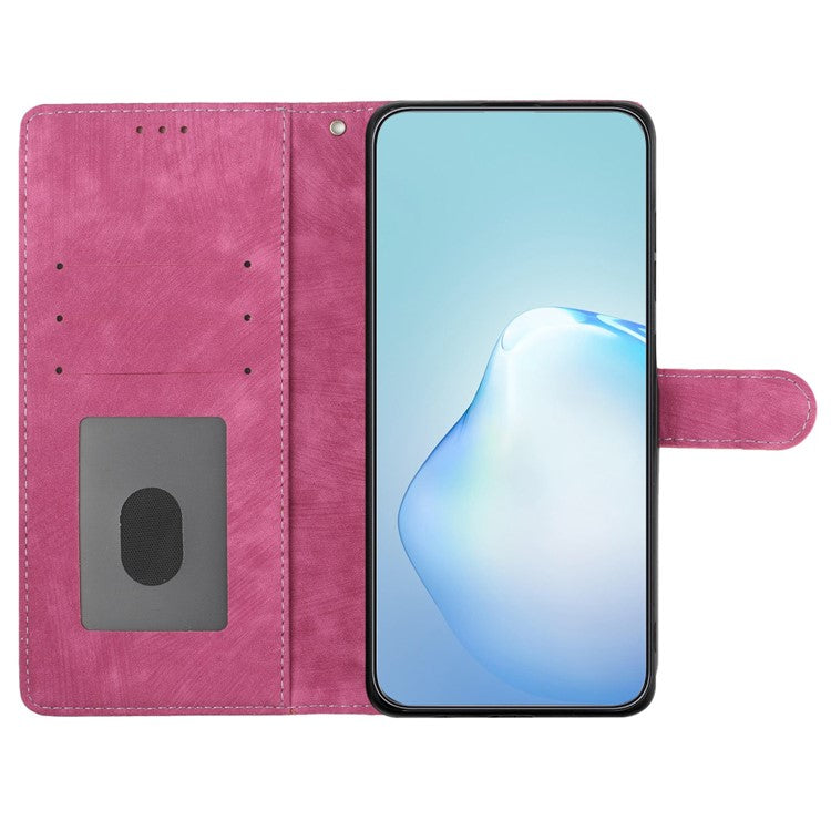 For Motorola Moto G35 5G Case with Card Clots Skin-Touch PU Leather Phone Cover Stand - Rose