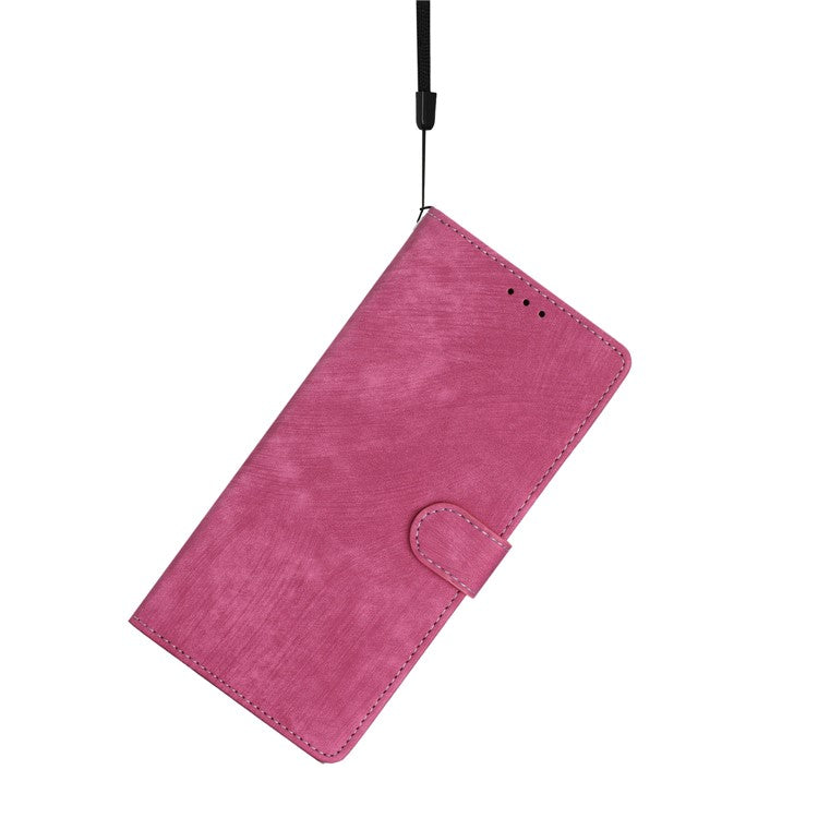 For Motorola Moto G35 5G Case with Card Clots Skin-Touch PU Leather Phone Cover Stand - Rose