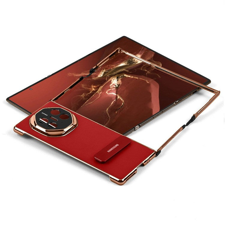 For Huawei Mate XT Ultimate Phone Case Kickstand Leather+PC Mobile Cover - Red