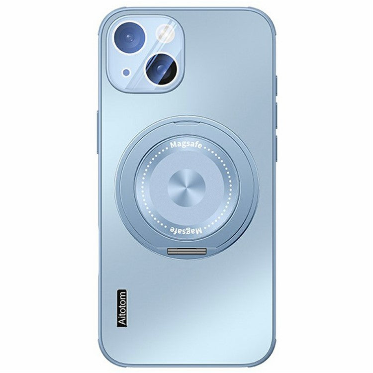 For iPhone 14 Case Compatible with MagSafe Kickstand TPU+PC Heat Dissipation Phone Cover - Blue