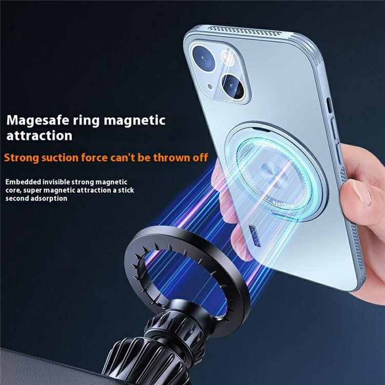 For iPhone 14 Case Compatible with MagSafe Kickstand TPU+PC Heat Dissipation Phone Cover - Blue