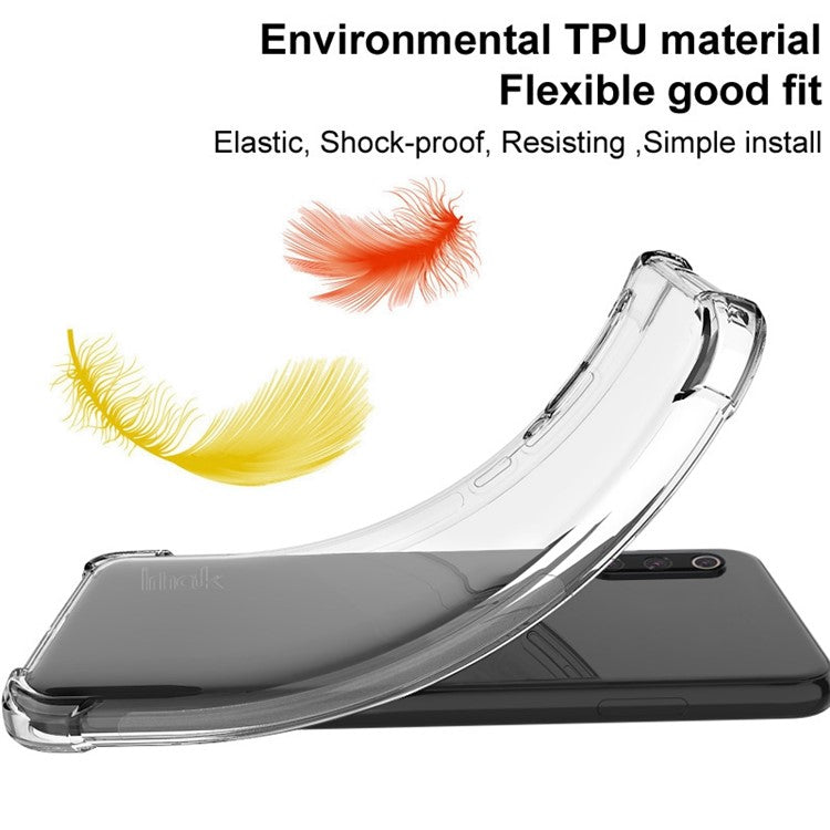 IMAK For Huawei Mate 50 Pro 4G Clear Flexible TPU Phone Cover Four Corner Airbag Drop-proof Case - Transparent Black